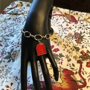 ✨ Upcycled Red Charm Bracelet – Double-Sided Designer Look ✨